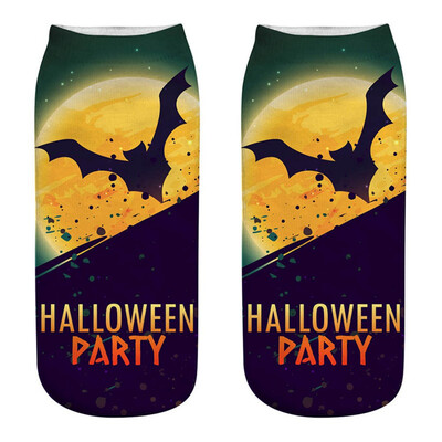 

New Funny Happy Halloween Socks 3D Printed Woman Socks Pumpkin Lantern Pattern Short Socks Party Supplies Harajuku Ankle Socks