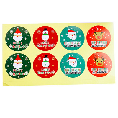 

80Pcs 10 Sheets Christmas Envelope Seal Sticker Gift Label Stickers Decoration