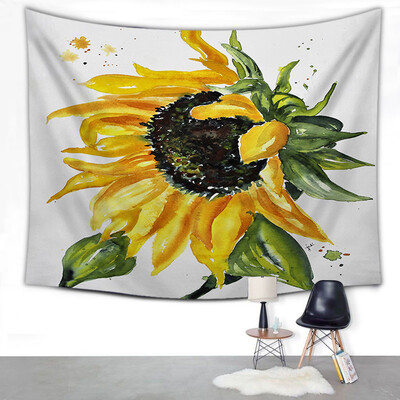 

Gobestart Summer Sunflower Print Home Tapestry Wall Hanging Wall Decoration 150x130cm