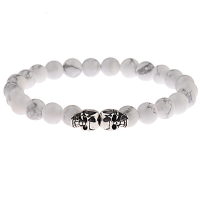 

Skull Tiger Eye Natural Stone Beads Bracelet Hand Circle Unisex Pair Bracelet Jewellery Hot Gift