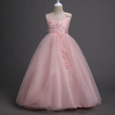 

5-16 Years Teens Party Prom Dress Wedding Flower Girl Dress Kids Girls Elegant Princess Sleeveless Pageant Formal Long Dress