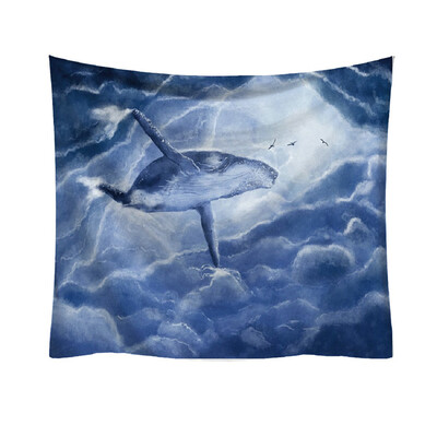 

Toponeto Fashion Tapestry Marine Whale Pattern Fresh Style Decorative Tapestry Home Decor