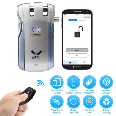 

WAFU WF-018U Wireless Remote Control Lock Security Invisible Keyless Intelligent Lock Zinc Alloy Metal Smart Door Lock iOS Android