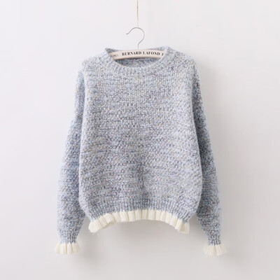 

Womens Sweaters 2019 Winter Tops o-neck Sweater lady Thin Pullover Jumper Knitted Sweater Pull Femme Ruffle sleeve Tops