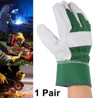 

2Pcs Mens Large Size Reinforced Rigger Gloves Tough Leather Gardening Gloves