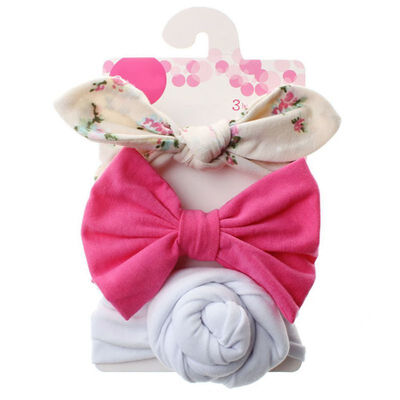 

3PCS Girl Headwear Cute Floral Newborn Toddler Headband Ribbon Elastic Baby Headdress Kids Hair Band Girl Bow Knot