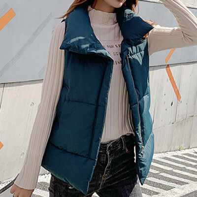 

Tailored Women Outerwear Faux Button Coat Sleeveless Solid Jackets Pocket Coats