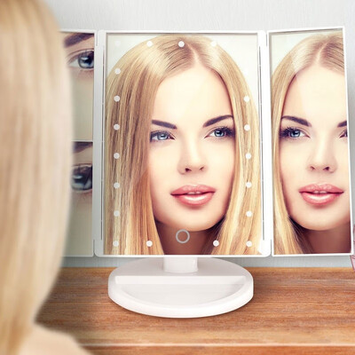 

2x3x10x Magnification 22 LED Lighted Makeup Mirror 180° Adjustable Stand for Countertop Bathroom Cosmetic Makeup