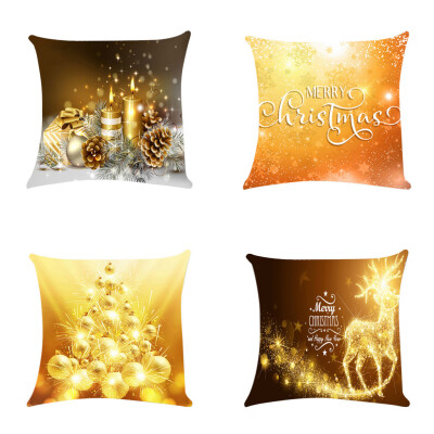 

Tailored 4PC Cotton Linen Christmas Zipper Closure Pillow Case Throw Cushion Cover Home