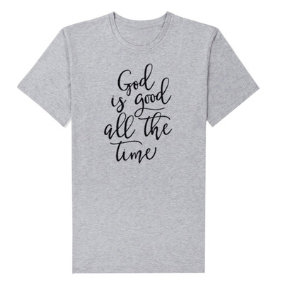 

Christian Women God Is Good All The Time Letter Print Summer T-Shirt O-Neck Top