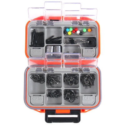 

350pcs Fishing Tackle Set Assorted Fishing Hooks Swivels Space Beans Carp Fishing Accessories with Tackle Box
