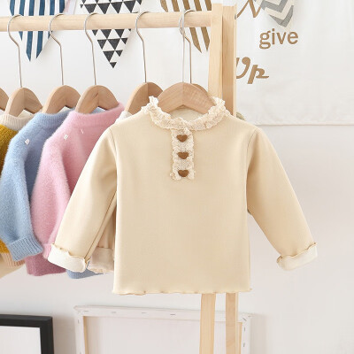 

New Toddler Infant Newborn Kids Baby Girls Princess Outfit Clothes Lace Long Sleeve Tshirt Blouse Casual Plus Velvet Sweet Tops