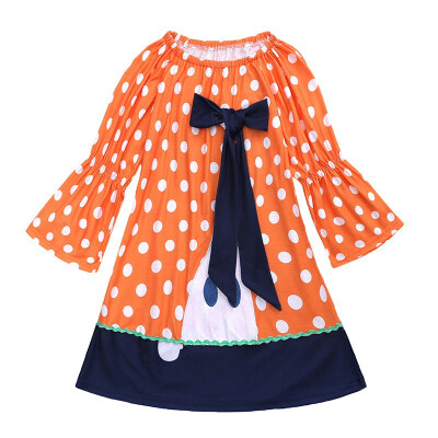 

Halloween Kids Girls Casual Long Sleeve Dress With Bow Design Costume Baby Children Cosplay Party Costume Dresses