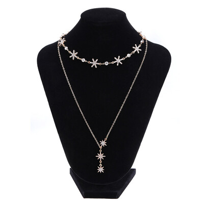 

Fashion Charm Bride Engagement Crystal Rhinestone Snowflake Pendant Snowflake Street Necklace Lady Jewelry