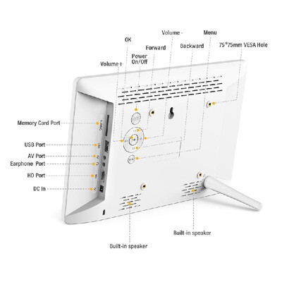 

Andoer 156 Inch Digital Photo Picture Frame FHD 19201080 IPS Screen Support CalendarClockMP3Photos1080P Video Player with 75