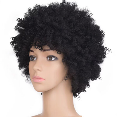 

Tailored Black Synthetic Curly Wigs for Women Short Wig African American Natural