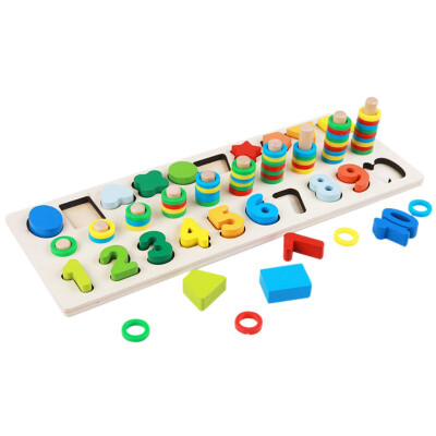 

Childrens Educational Toys Kindergarten 2-6 Years Od Early Education Puzzle Three In One Shape Digital Logarithmic Board Toy