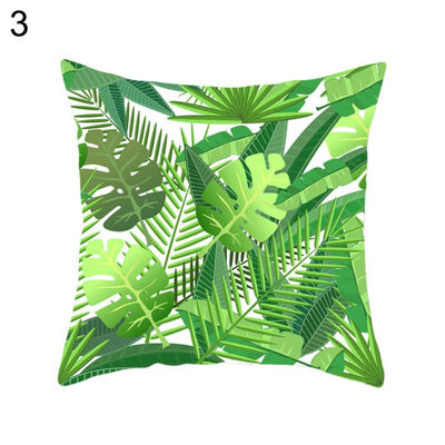 

Tropical Plant Leaf Pillow Case Cushion Cover Sofa Bed Car Cafe Office Decor