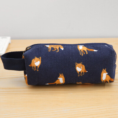 

New Cute Cartoon Raccoon Alpaca Canvas Pencil Case Kids School Pen Bag Girls Boys Student Large Capacity Pencil Bag