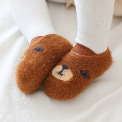 

Cartoon Baby Sock Autumn Baby Fleece floor socks Baby Cotton Non-slip Stock Fashion Floor Socks Soft Winter Warm Socks