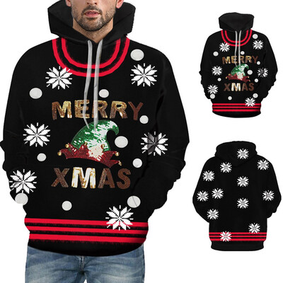 

Toponeto Mens Casual Christmas 3D Print Long Sleeve Hooded Sweater Jacket Coat