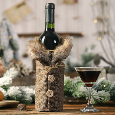 

Gobestart Merry Christmas Santa Wine Bottle Bag Cover Xmas Festival Party Table Decor Gift