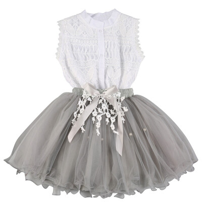 

Summer Baby Girl 2pcs Clothing Sets Infant T-shirtTulle Skirt Costumes Party Princess Birthday Vestidos A