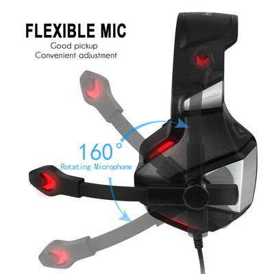 

Hunterspider V-3 35mm Wired Gaming Headsets Over Ear Headphones Noise Canceling Earphone with Microphone LED Light Volume Control