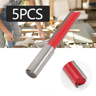 

5PCS Two Flute Long Blade Worktop Router Cutter Bit TCT Straight New