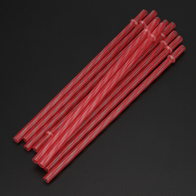 

Gobestart Colorful Reusable Hard Plastic Stripe Drinking Straws Party Decoration