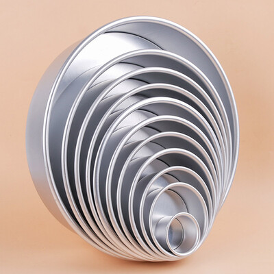 

Hot Sale Aluminum Alloy Round Mini Cake Pan Removable Bottom Pudding Mold Diy Baking Kitchen Tools