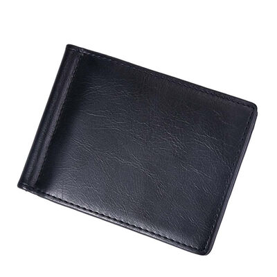 

Retro Men Multi Slots Solid Color Bifold Faux Leather Clutch Short Wallet Purse