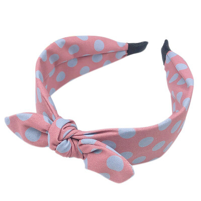 

Korean Style Summer Lovely Hairband Girl Hair Accessories Turban Bow Headwrap Girl Dot stripe Elastic Knotted Headwear