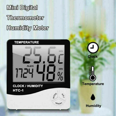 

Gobestart Digital LCD Thermometer Hygrometer Humidity Meter Room Indoor Temperature Clock