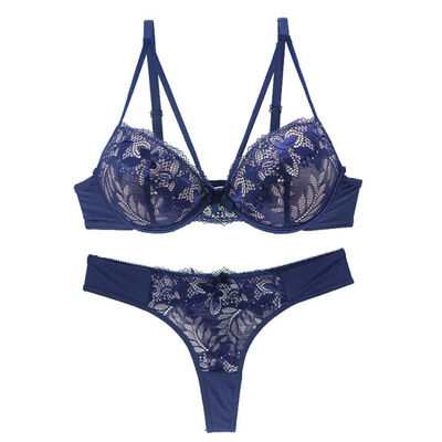 

Fashion Lace Sexy Luxury Underwear Lingerie Brand Women Strappy Bra Set Thong Hollow Transparent Comfy Underwear