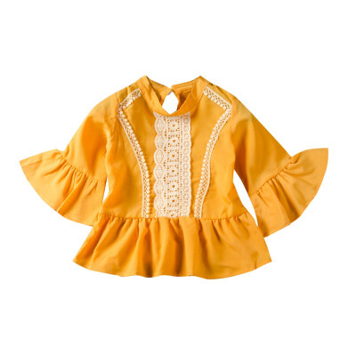 

Baby Girls Blouses Toddler Kids Girl Shirts Autumn Fashion Cute Long Flare Sleeve Ruffle Tops Kids Clothes 1-6Y