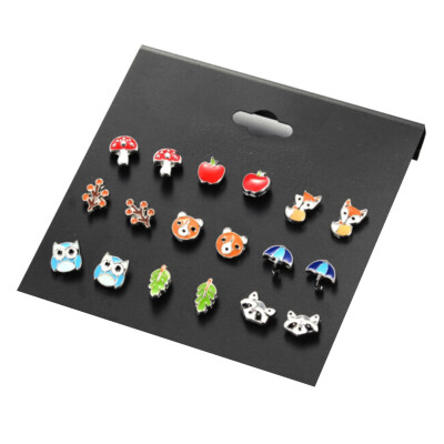 

Girls Cute Earrings Set Board Fruit Animal Earring Combination Package For Women Jewelry