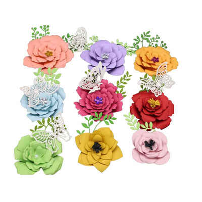 

DIY 9 Styles 3D Flower Frame Set Photo Wedding Card Cutting Dies Carbon Steel Scrapbook Stencil