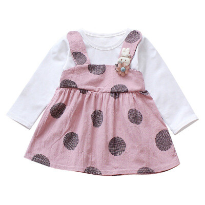 

Kids Dresses For Girls Causal Dot Print Baby Girl Dress Princess Long Sleeve Baby Clothes Autumn