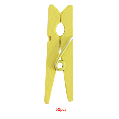 

50pcsYellowPatternSmallWoodenPegsPhotosNotesDIYStampingFlowersDecorativeMiniClips