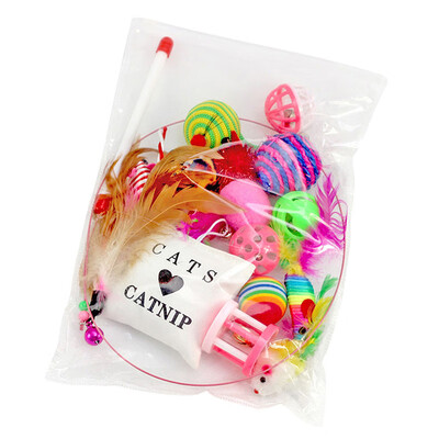 

Chic Cat 16 Pcs Toys Sets Interactive Bells Toys Funny Gift For Kitty Cats