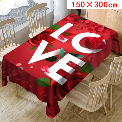 

Toponeto Valentines Tablecloth Print Rectangle Table Cover Holiday Party Home Decor