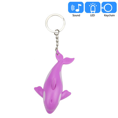 

〖Follure〗Cute Cartoon Dolphin Keychain With LED Light And Sound Keyfob Kids Toy Gift