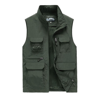 

Toponeto Fashion Men Casual Solid Outdoor Quick-drying Vest Jacket Tops Blouse