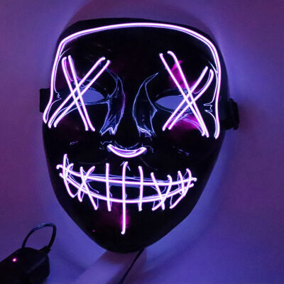 

Festival Accessories Halloween LED Light Up Mask Blood Flashing Light Scary Full Face Cover For Masquerade Cosplay Costume Party