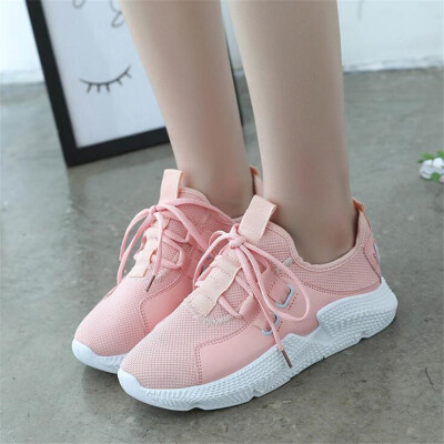 

2019 2018 Spring New Women casual shoes fashion breathable lightweight Walking mesh lace up flat shoes sneakers women