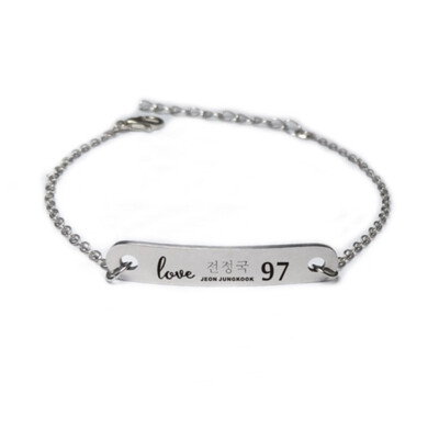 

Kpop BTS Bangtan Boys Bracelet Stainless Steel New Wristband English Lettering Hot Gift for ARMY
