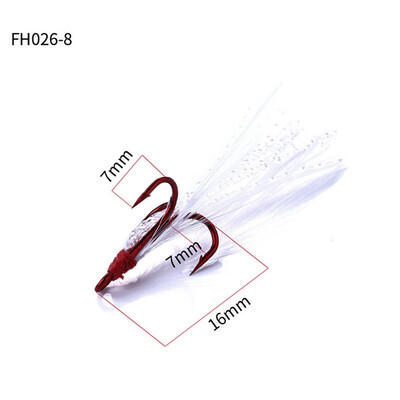 

Lure Fishing 20pcsbox Fishing Treble Hooks With Feather High Carbon Steel Feathered Barbed Fishhooks