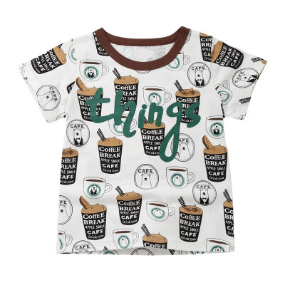 

1PC Kids Clothes Boys Girl Summer Cotton Cartoon Letter Print T-shirt Tops Blouse Short Sleeve Casual Tee Shirts for Kids