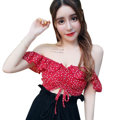 

New Ladies Summer Bohemian Folk Style Crop Tops Embroidery Slingshot Low Cut Slim Tank Women Ruffles Strap vadim